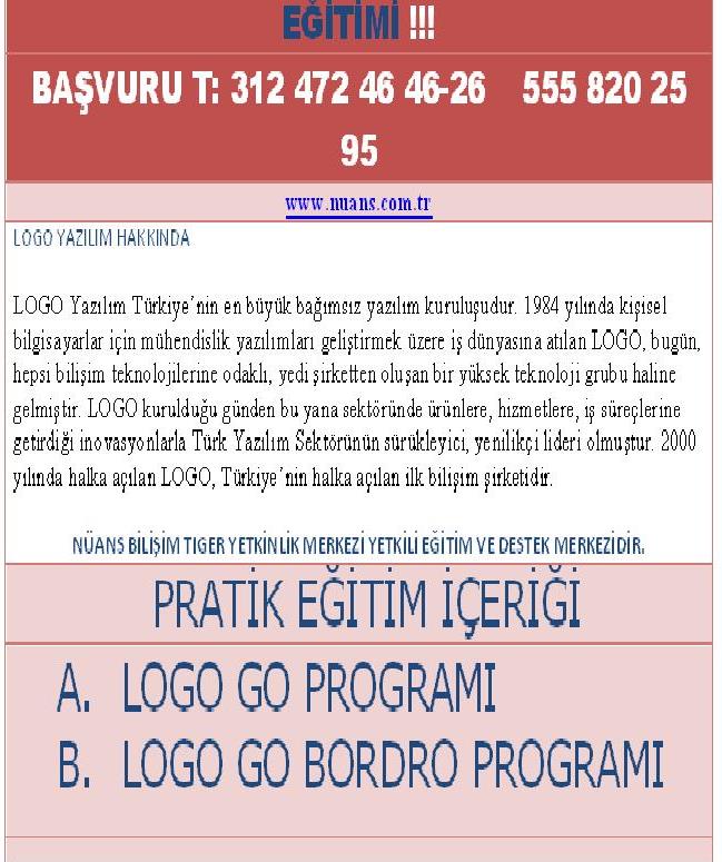 !::.logo Pratik Eğitimlerimiz  Başlıyor.logo Yazılım İle Sizde Tanışın.::!